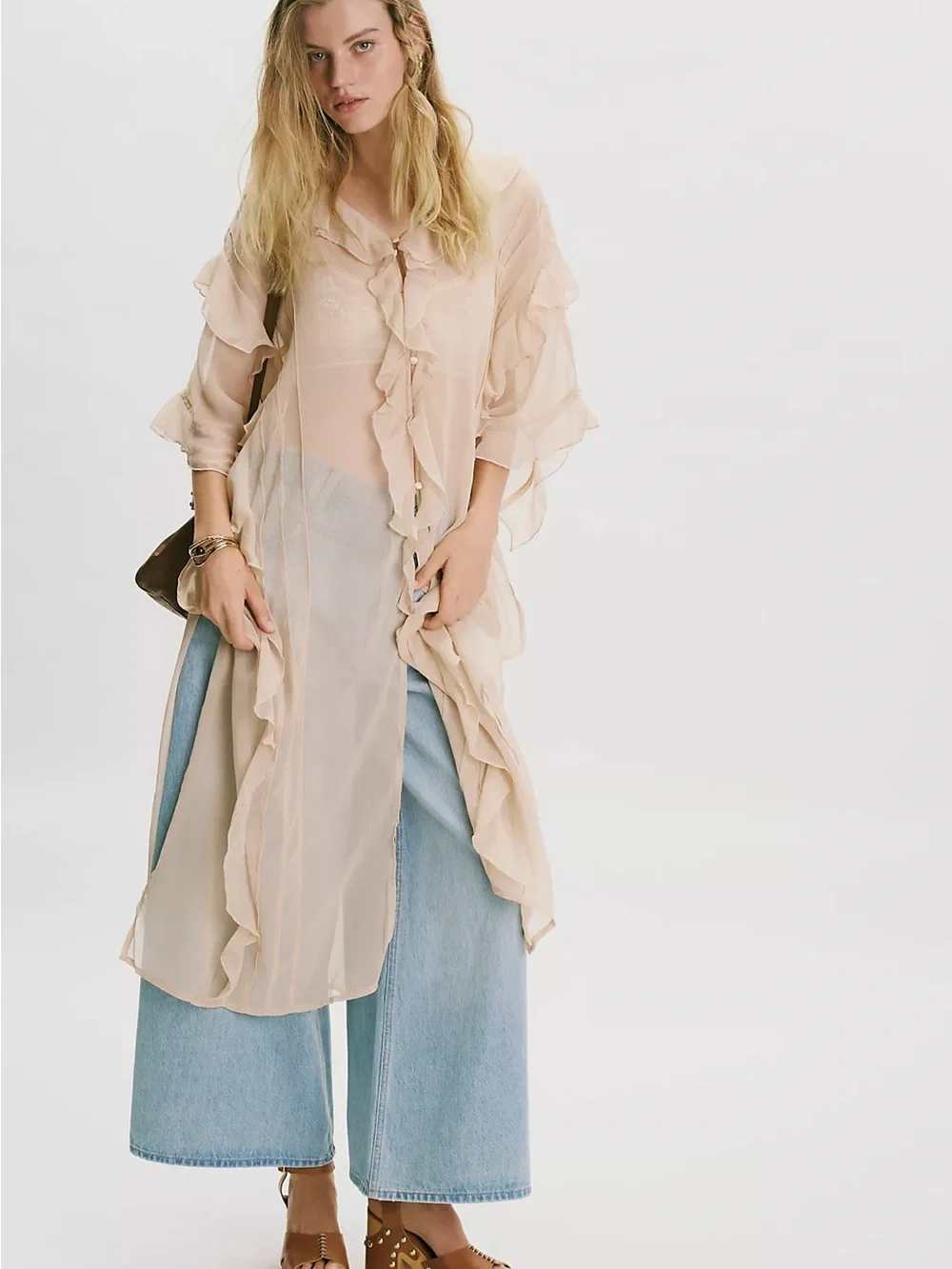 Free People Winter Valley Kimono Ivory